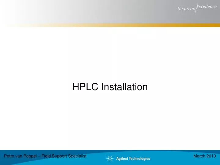hplc installation