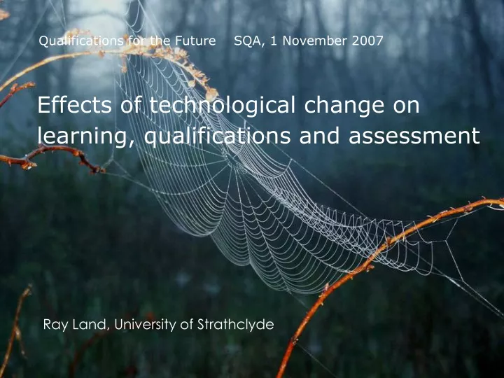 effects of technological change on learning qualifications and assessment