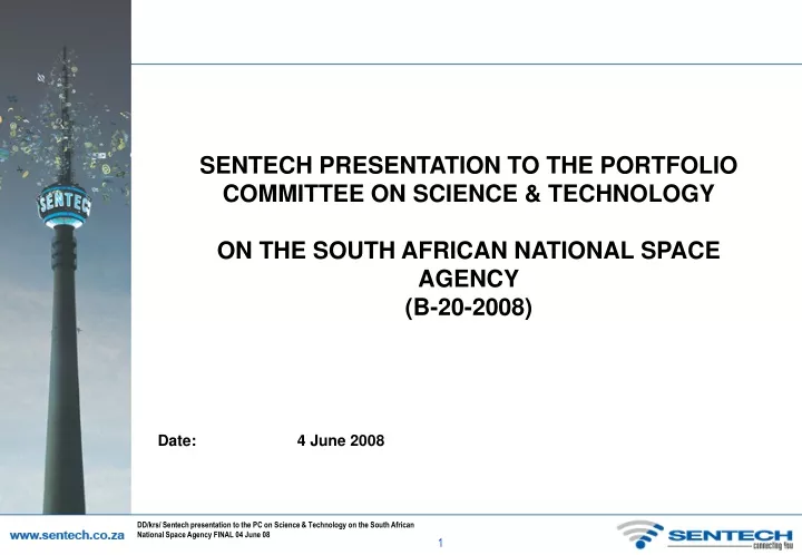 sentech presentation to the portfolio committee