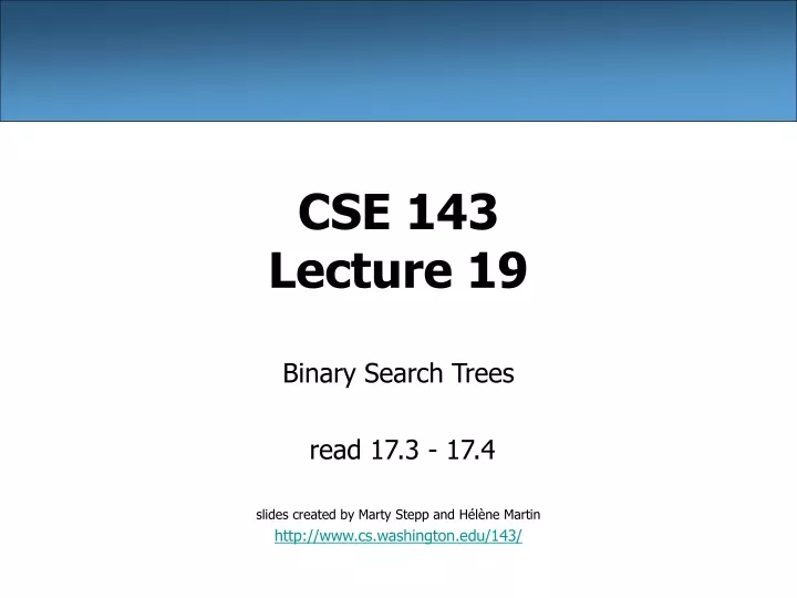 cse 143 lecture 19
