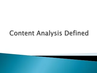 Content Analysis Defined