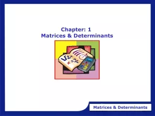 Chapter: 1  Matrices &amp; Determinants