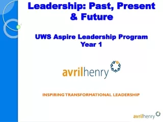 Leadership: Past, Present &amp; Future UWS Aspire  Leadership Program Year 1