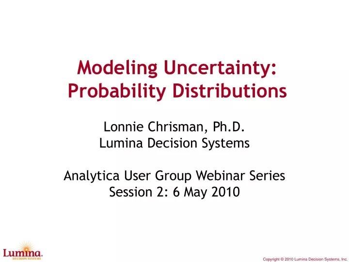 modeling uncertainty probability distributions