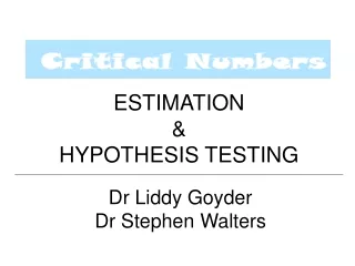 ESTIMATION  &amp; HYPOTHESIS TESTING