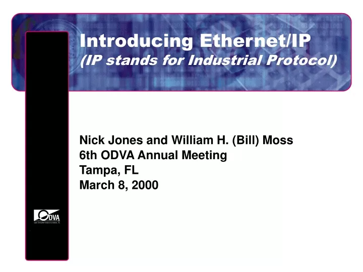 introducing ethernet ip ip stands for industrial protocol