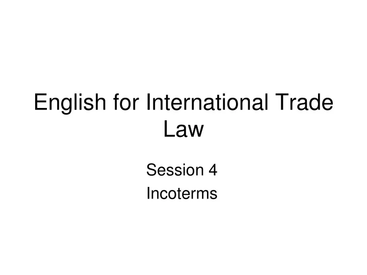 english for international trade law