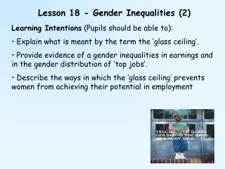 Lesson 18 - Gender Inequalities (2)