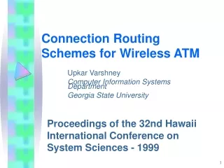 Connection Routing Schemes for Wireless ATM