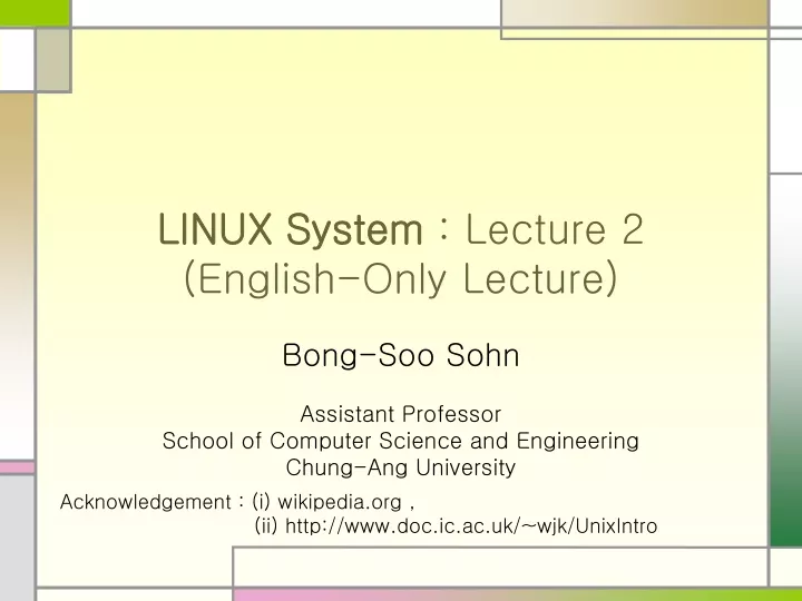 linux system lecture 2 english only lecture