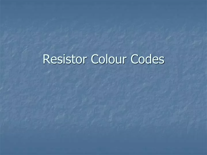 resistor colour codes