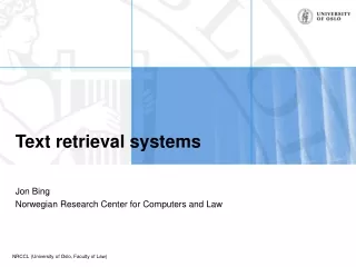 Text retrieval systems