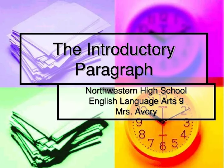 the introductory paragraph