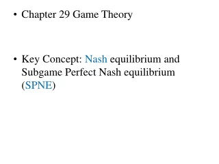 Chapter 29 Game Theory