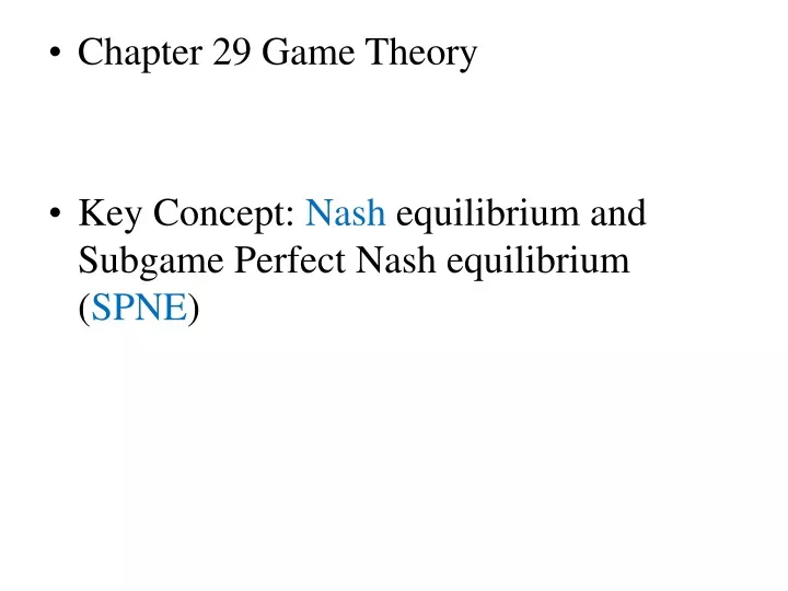 chapter 29 game theory key concept nash