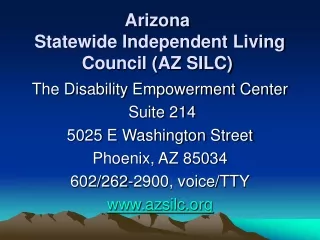 Arizona  Statewide Independent Living Council (AZ SILC)