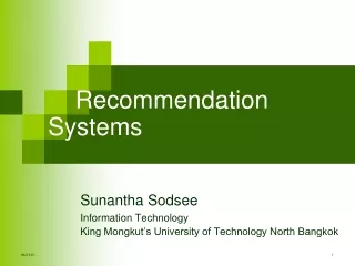 Recommendation Systems