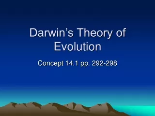 Darwin’s Theory of Evolution