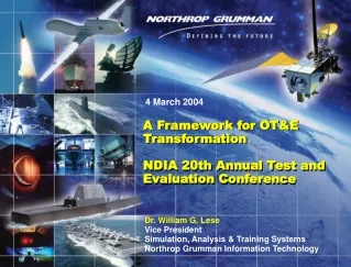 A Framework for OT&amp;E Transformation  NDIA 20th Annual Test and Evaluation Conference