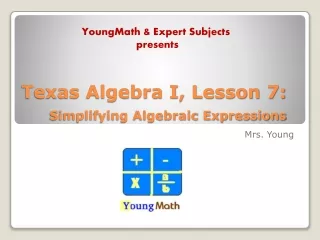 Texas Algebra I, Lesson 7: Simplifying Algebraic Expressions