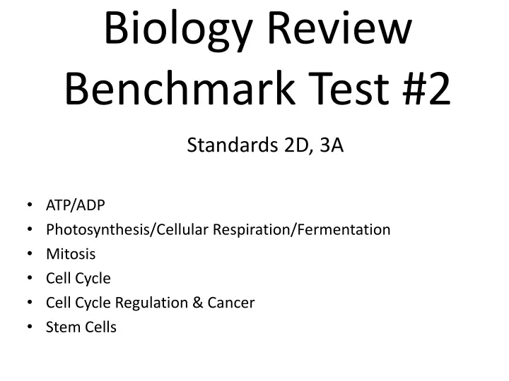 biology review benchmark test 2