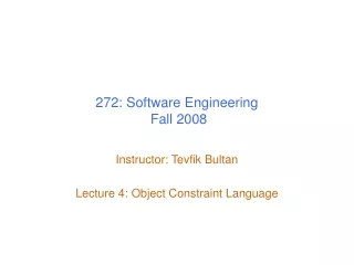 272: Software Engineering  Fall 2008