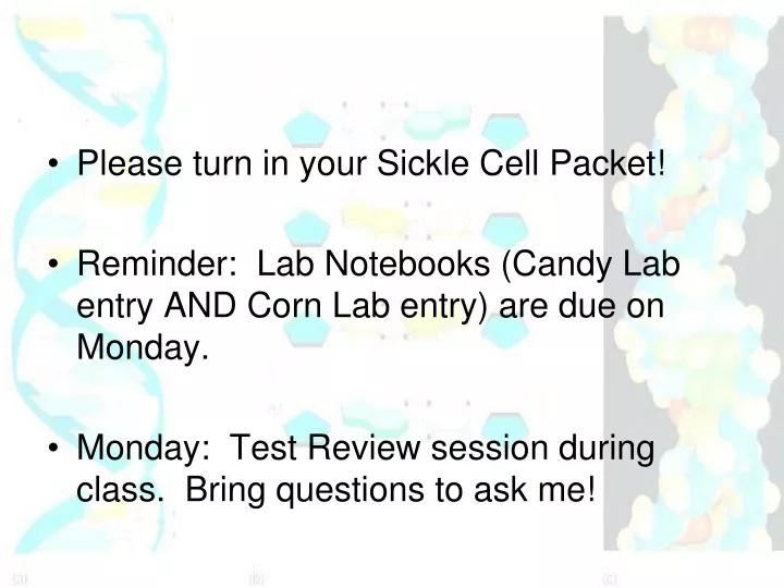 please turn in your sickle cell packet reminder