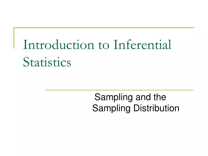 introduction to inferential statistics