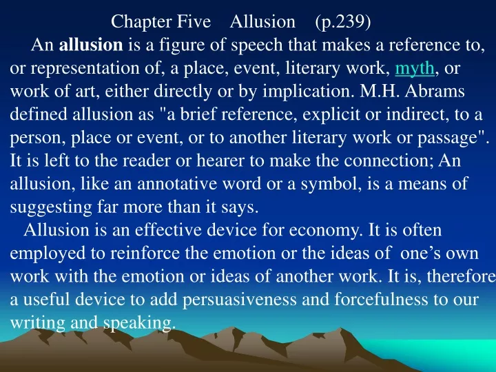 chapter five allusion p 239 an allusion