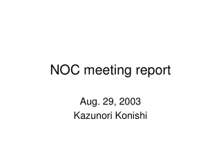 NOC meeting report