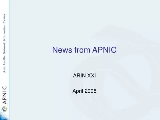 News from APNIC