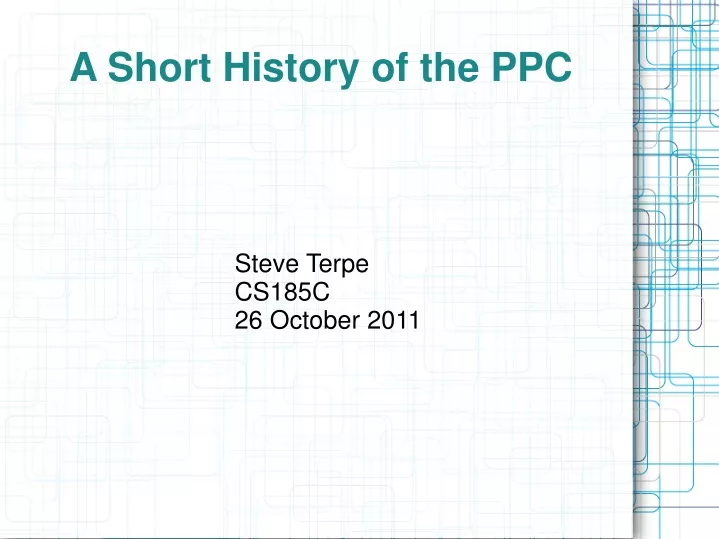 a short history of the ppc