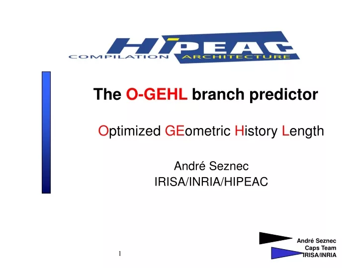 the o gehl branch predictor