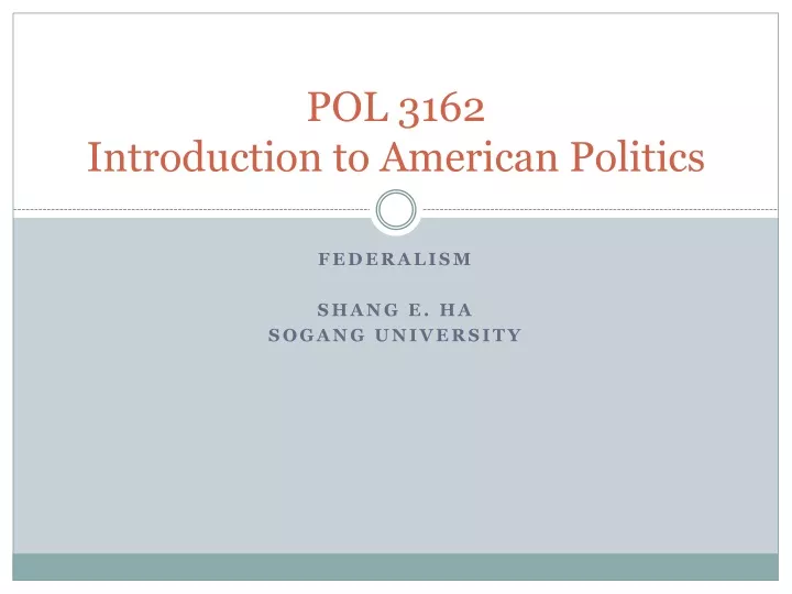 pol 3162 introduction to american politics