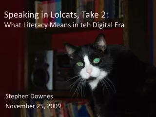 Speaking in  Lolcats , Take 2:  What Literacy Means in  teh  Digital Era
