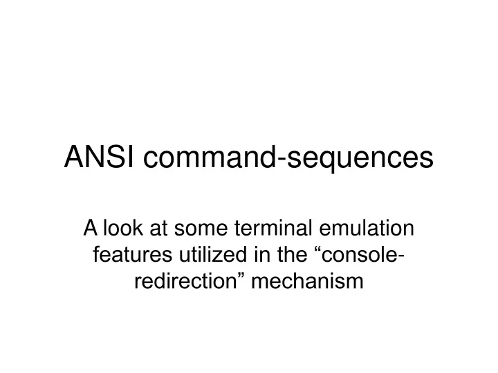 ansi command sequences