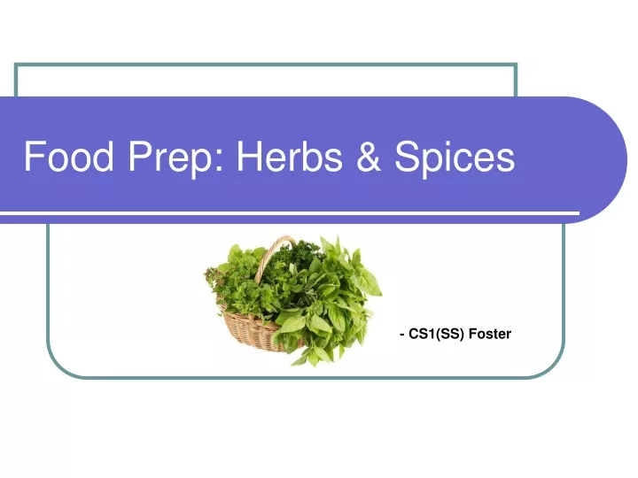 food prep herbs spices