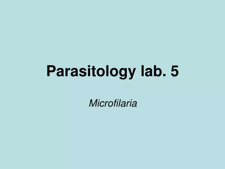 parasitology lab 5