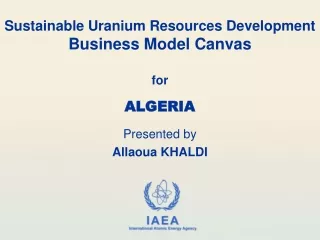 Sustainable Uranium Resources Development  Business Model Canvas  for  ALGERIA