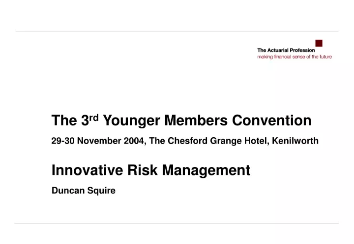 the 3 rd younger members convention