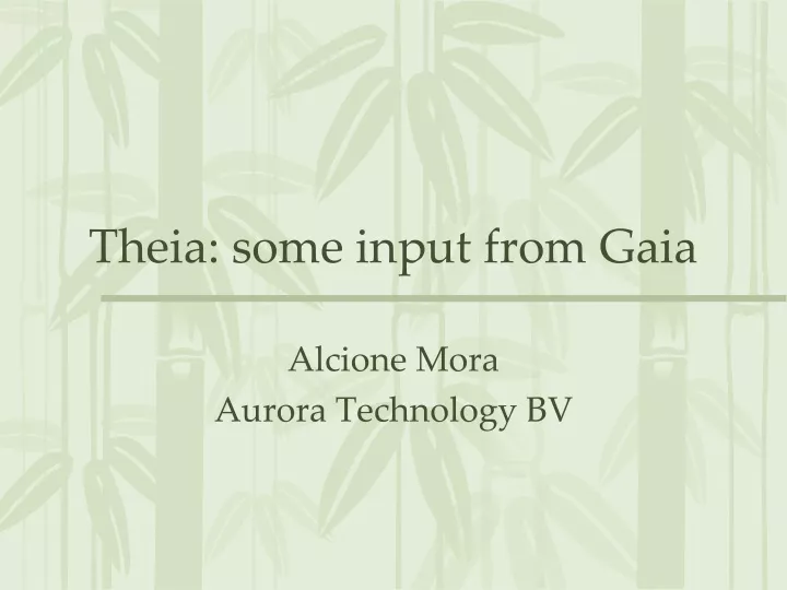 theia some input from gaia