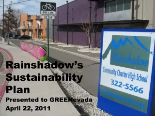 Rainshadow’s Sustainability Plan
