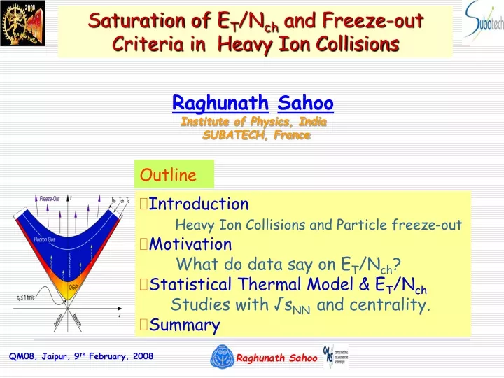 saturation of e t n ch and freeze out criteria