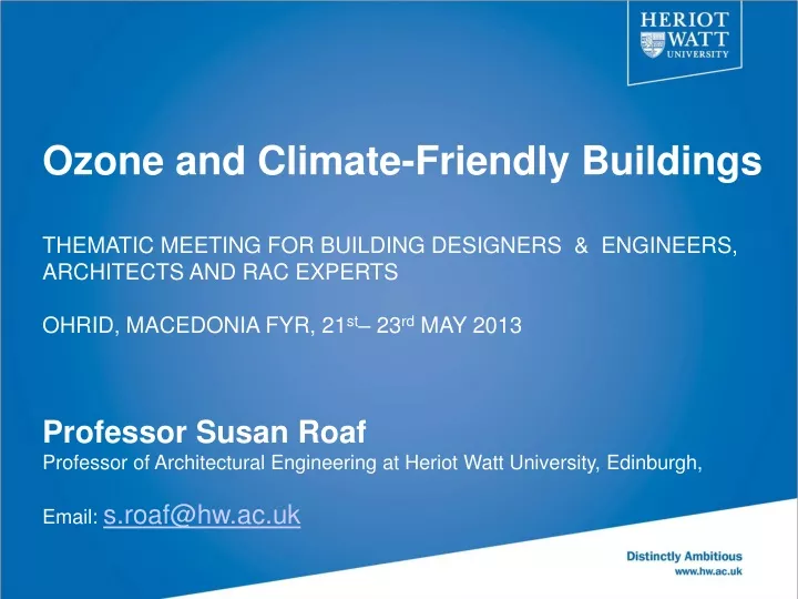 ozone and climate friendly buildings thematic
