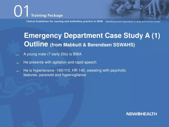 emergency department case study a 1 outline from