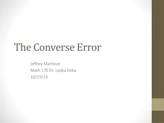 The Converse Error