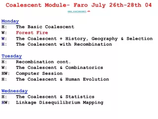 Coalescent Module- Faro July 26th-28th 04 coalescent .dk
