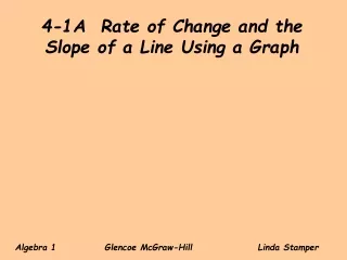 4-1A  Rate of Change and the Slope of a Line Using a Graph