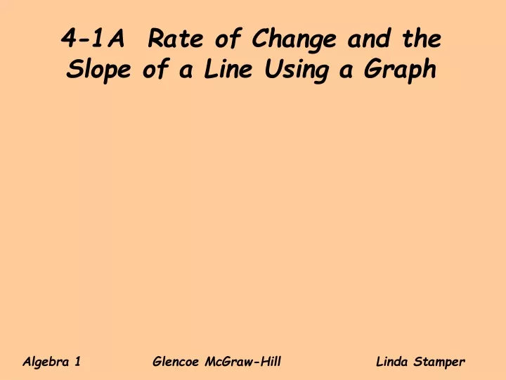 4 1a rate of change and the slope of a line using a graph