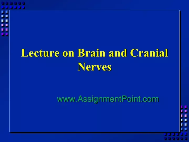 lecture on brain and cranial nerves